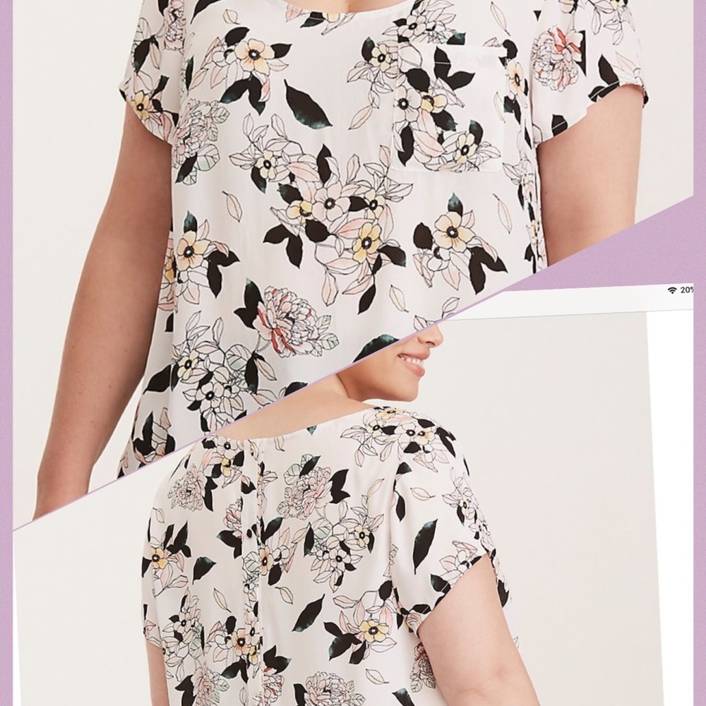 Torrid Button Back Blouse Size 1